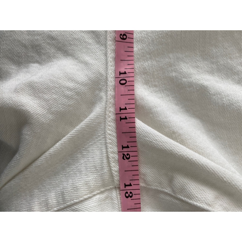 Banana Republic High Rise Wide Leg Crop Jeans White Frayed Hem 32 S/425076-00 - Picture 6 of 13